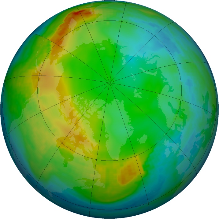 Arctic ozone map for 02 December 1986